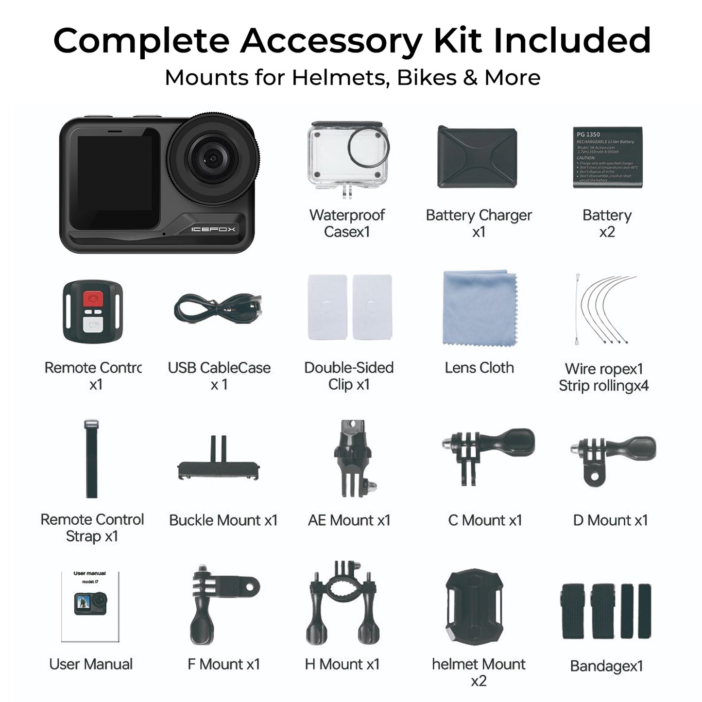 ICEFOX i7 Action Camera 4K
